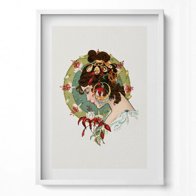 Obraz v rámu dekorativní Portrét krásné ženy