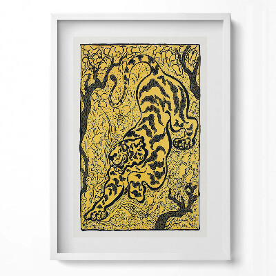 Obraz v rámu dekorativní Čínský tygr ilustrace