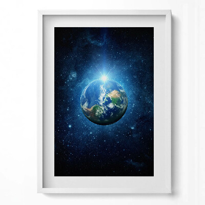 Obraz v rámu dekorativní NASA - Země, galaxie a slunce