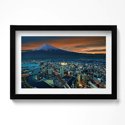 Obraz s rámem dekorativní Pohled na Tokio a horu Fudži
