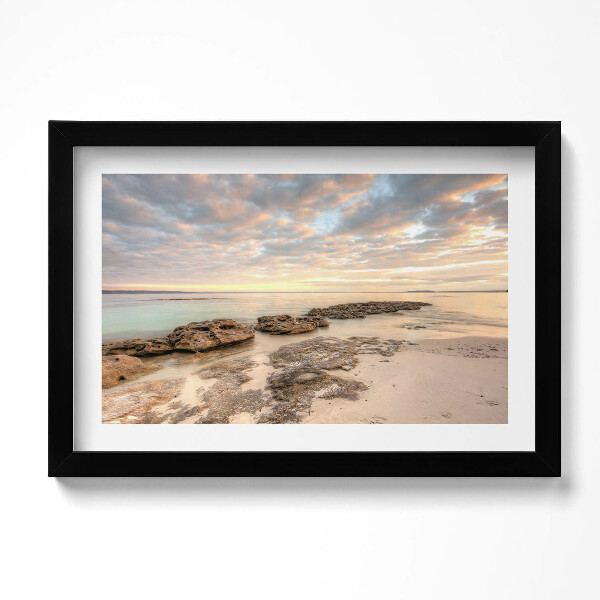 Obraz s rámem dekorativní Plážová krajina moře a oblohy