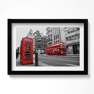 Obraz s rámem dekorativní Historický americký autobus na ulici