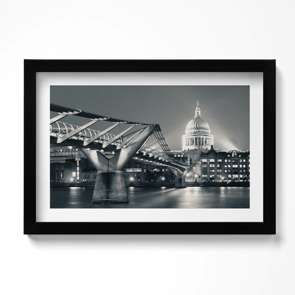 Obraz s rámem dekorativní Černobílá městská krajina