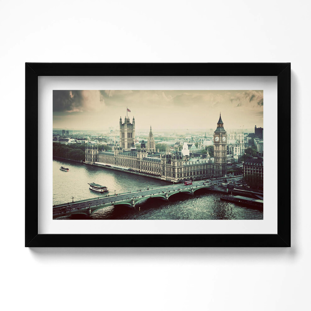 Obraz s rámem dekorativní Architektura Anglie - pohled z ptačí perspektivy