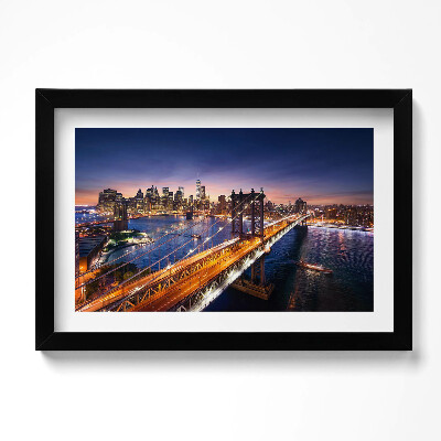Obraz s rámem dekorativní New York - západ slunce nad Manhattanem