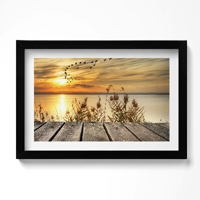 Obraz s rámem dekorativní Molo při západu slunce
