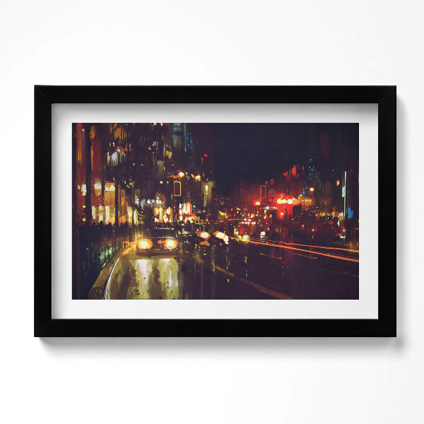 Obraz s rámem dekorativní Rozmazané malované město