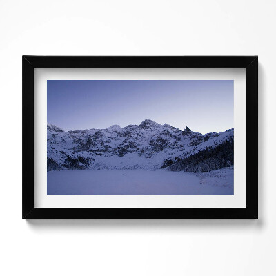 Obraz s rámem dekorativní Krajina zasněžených hor