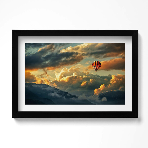 Obraz s rámem dekorativní Let balónem mezi mraky