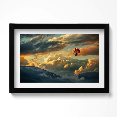 Obraz s rámem dekorativní Let balónem mezi mraky