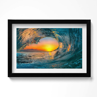 Obraz s rámem dekorativní Vodní vlna při západu slunce