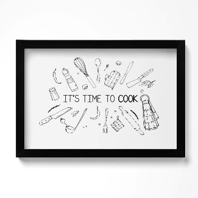 Obraz s rámem dekorativní Je čas vařit - kuchyňský nápis