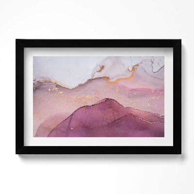 Obraz s rámem dekorativní Růžová abstrakce se zlatem