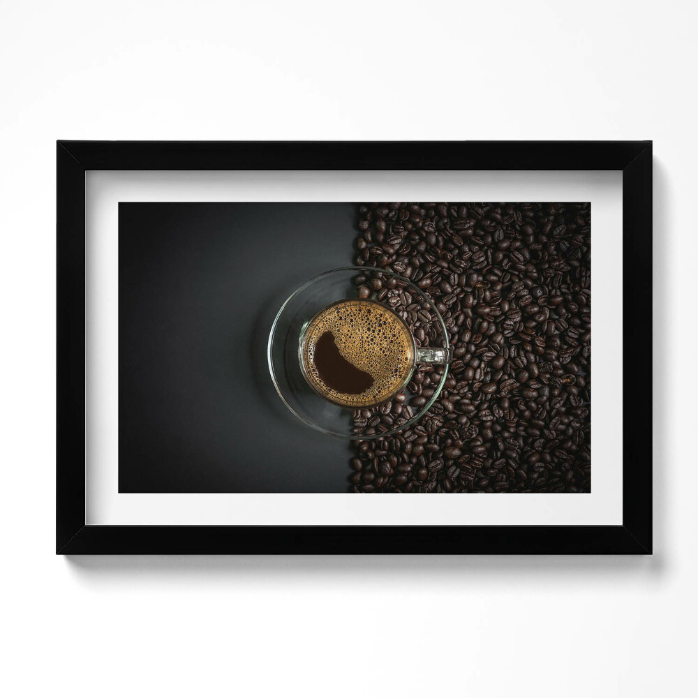 Obraz s rámem dekorativní Káva a fazole