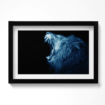 Obraz s rámem dekorativní Řeč těla divokého lva