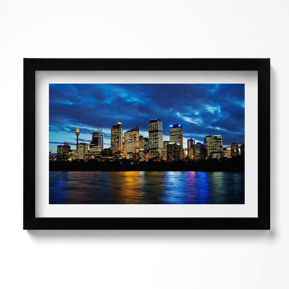 Obraz s rámem dekorativní Večerní procházka v Sydney