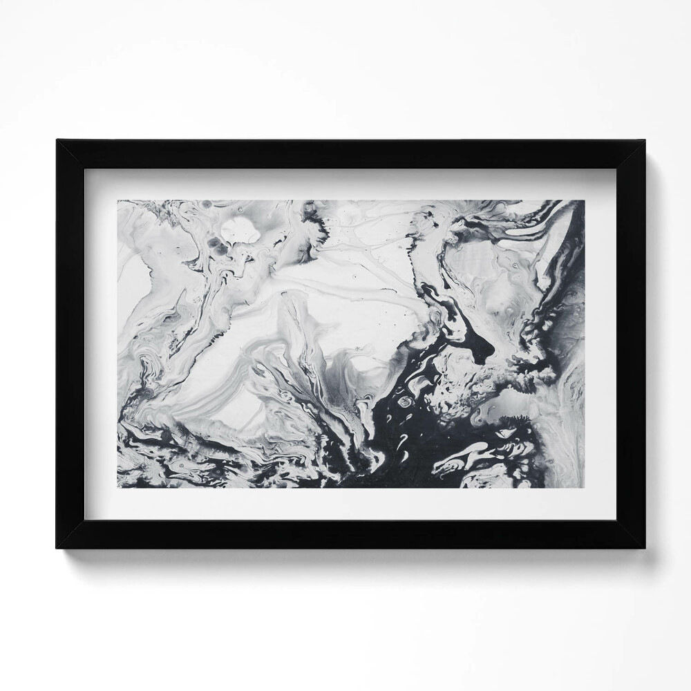 Obraz s rámem dekorativní Abstrakce inkoustu - mramorový inkoust