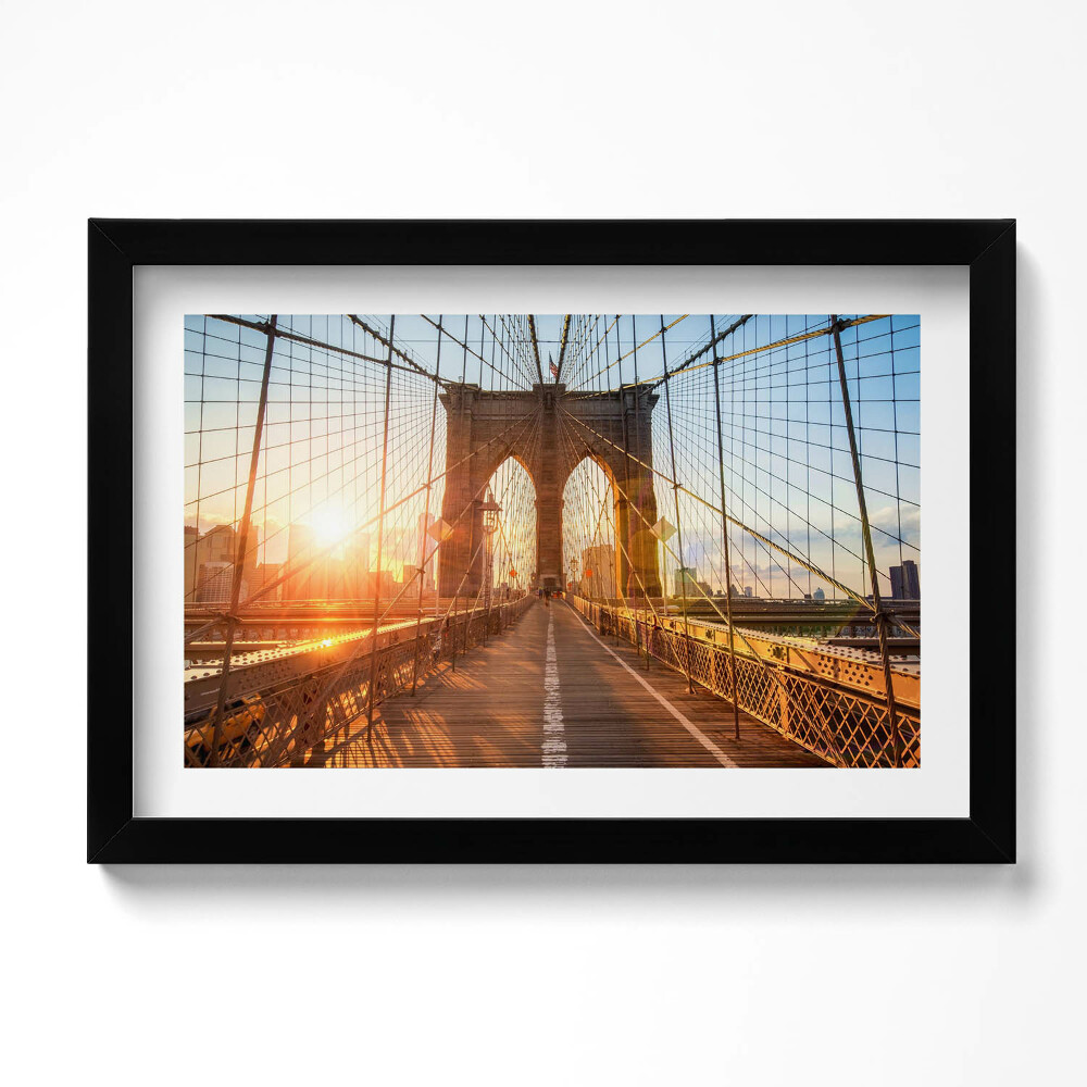 Obraz s rámem dekorativní Brooklynský most NYC