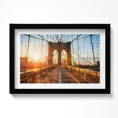 Obraz s rámem dekorativní Brooklynský most NYC