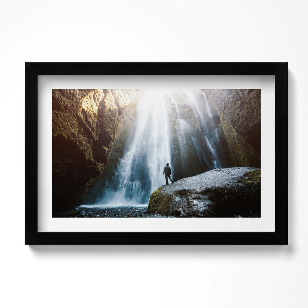 Obraz s rámem dekorativní Pohled na vodopád Gljufrabui