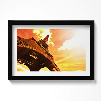 Obraz s rámem dekorativní Atrakce Eiffelovy věže v Paříži