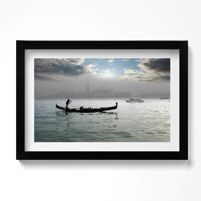 Obraz s rámem dekorativní Benátské gondoly