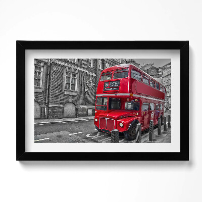 Obraz s rámem dekorativní Červený dvoupatrový autobus
