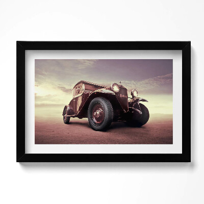 Obraz s rámem dekorativní Automobilový průmysl - auto ve stylu vintage