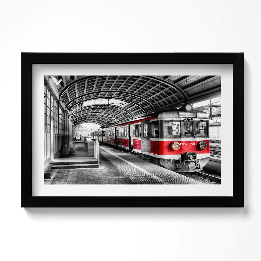 Obraz s rámem dekorativní Staré železniční nástupiště