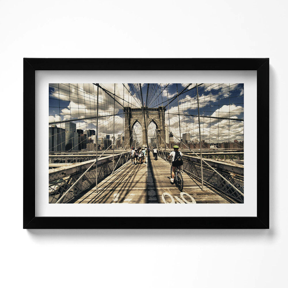 Obraz s rámem dekorativní Pohled na Brooklyn Bridge v New Yorku