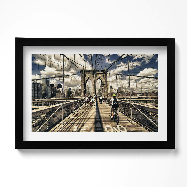 Obraz s rámem dekorativní Pohled na Brooklyn Bridge v New Yorku