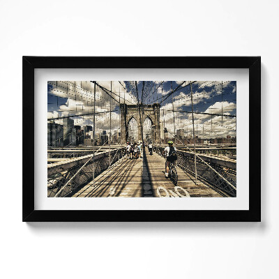 Obraz s rámem dekorativní Pohled na Brooklyn Bridge v New Yorku