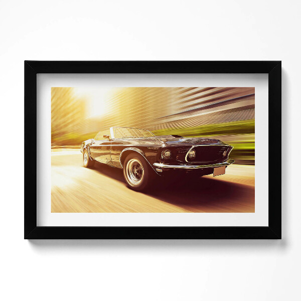 Obraz s rámem dekorativní Klasické auto za jízdy