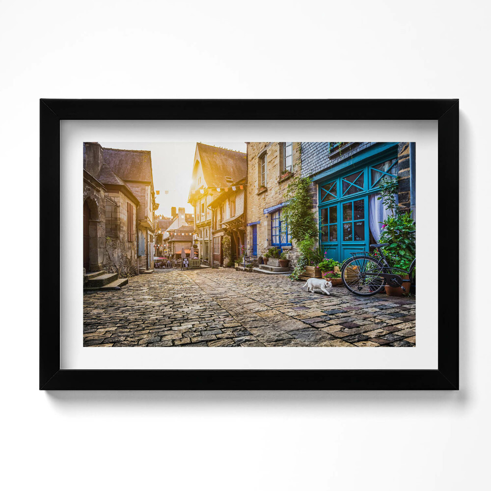 Obraz s rámem dekorativní Ulice starého města
