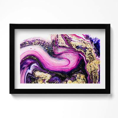 Obraz s rámem dekorativní Mramorová abstrakce se zlatem