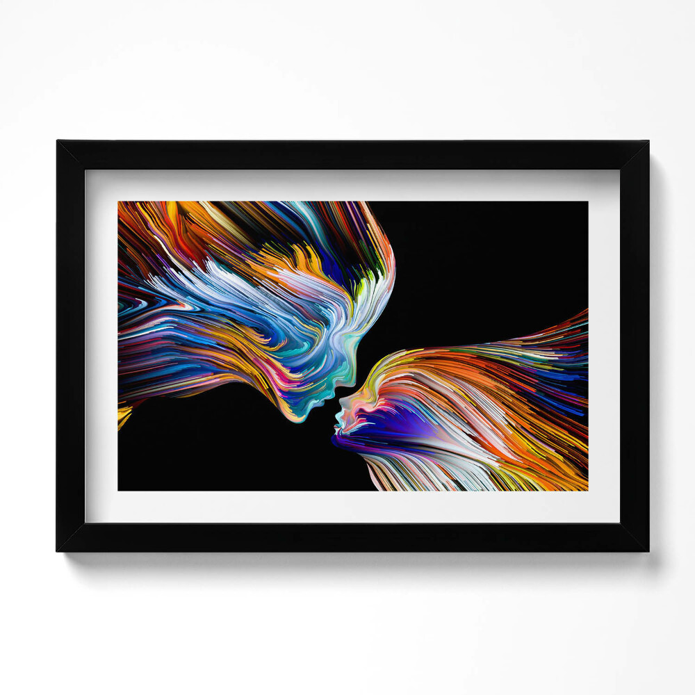 Obraz s rámem dekorativní Abstraktní barevné lidské tváře