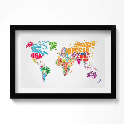 Obraz s rámem dekorativní Mapa světa