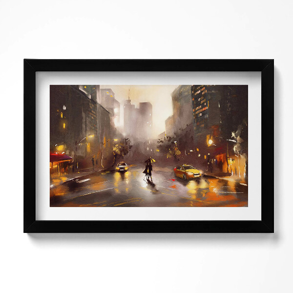 Obraz s rámem dekorativní Pohled na ulici v New Yorku