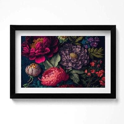 Obraz s rámem dekorativní Vintage kytice botanických květin