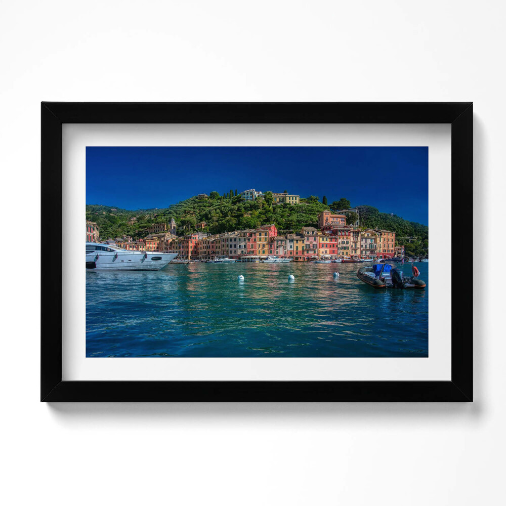 Obraz s rámem dekorativní Lodě plující v Portofinu