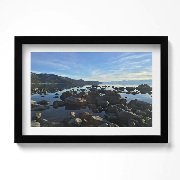 Obraz s rámem dekorativní Kameny pod zataženou oblohou