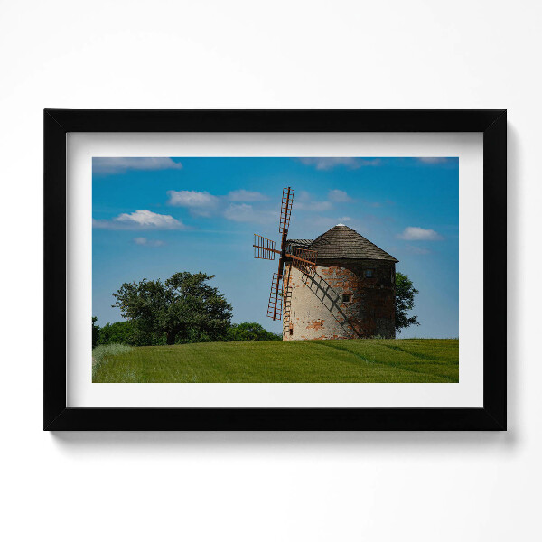 Obraz s rámem dekorativní Moravský větrný mlýn