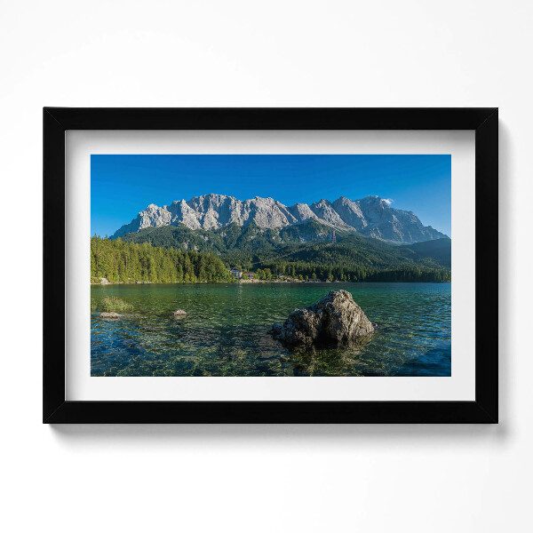 Obraz s rámem dekorativní Summit Zugspitze v Německu