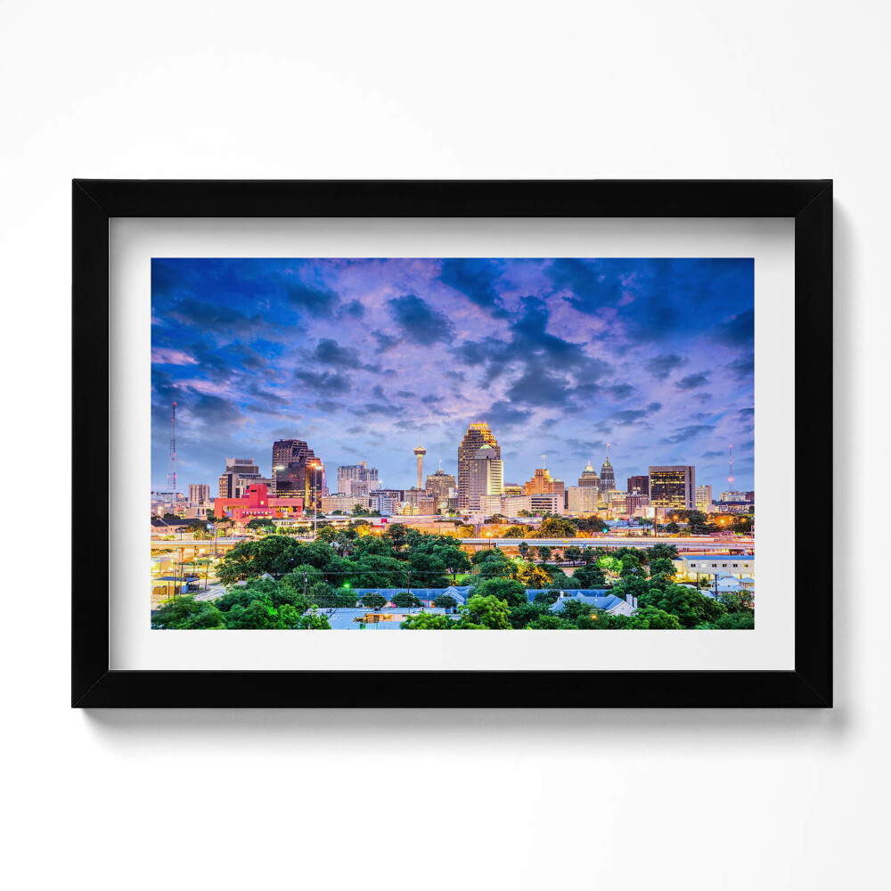 Obraz s rámem dekorativní Krajina města San Antonio