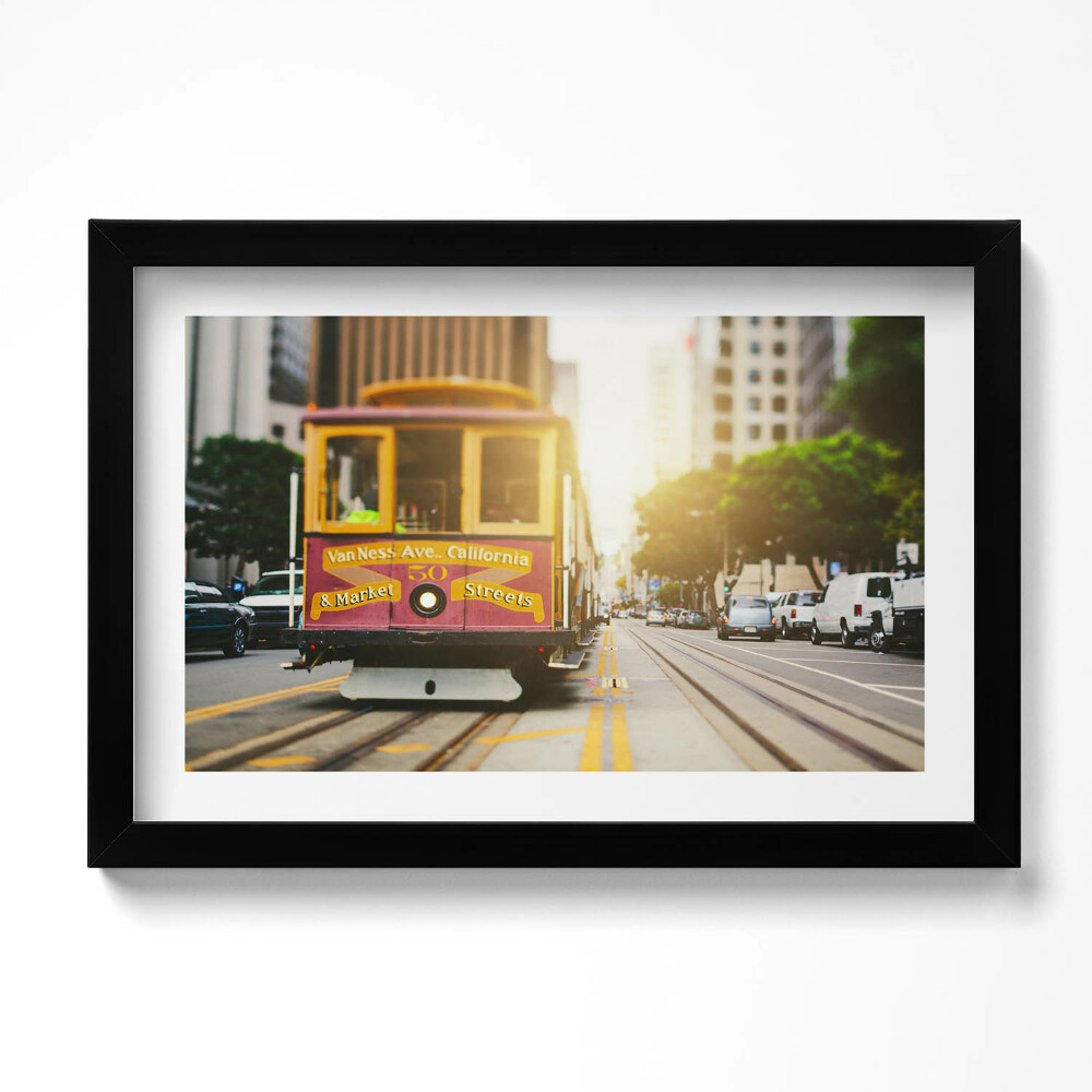 Obraz s rámem dekorativní Tramvaj v San Franciscu