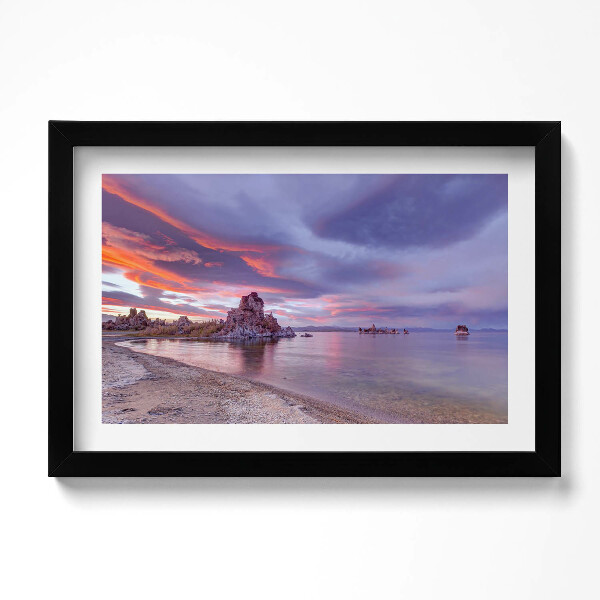 Obraz s rámem dekorativní Mono Lake California Východ slunce