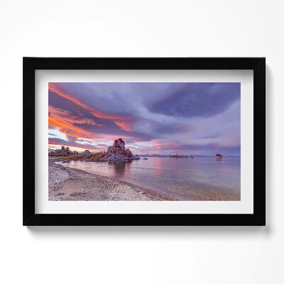 Obraz s rámem dekorativní Mono Lake California Východ slunce