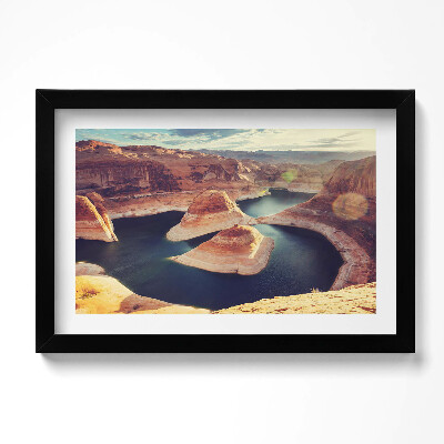 Obraz s rámem dekorativní Powel lake USA