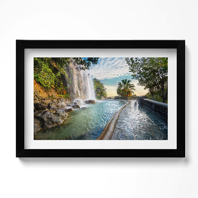 Obraz s rámem dekorativní Vodopád v Parc de la Colline du Chateau