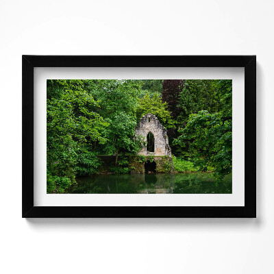 Obraz s rámem dekorativní Ruiny staré kaple Chamonix Francie